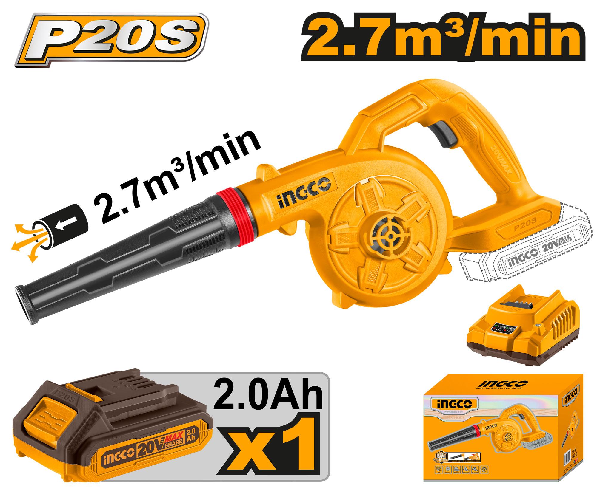 Total 20V Cordless Air Blower with Battery & Charger | TABLI20781 Ingco